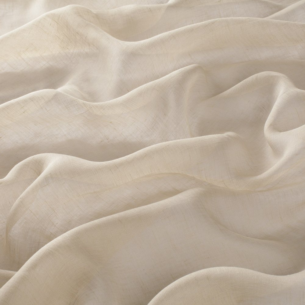 Linen curtain fabric in natural white