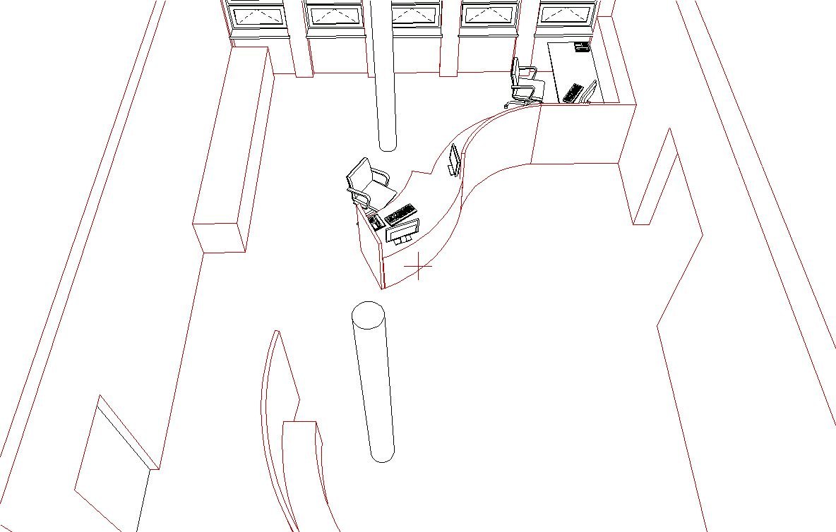 Perspective drawing of the new reception room