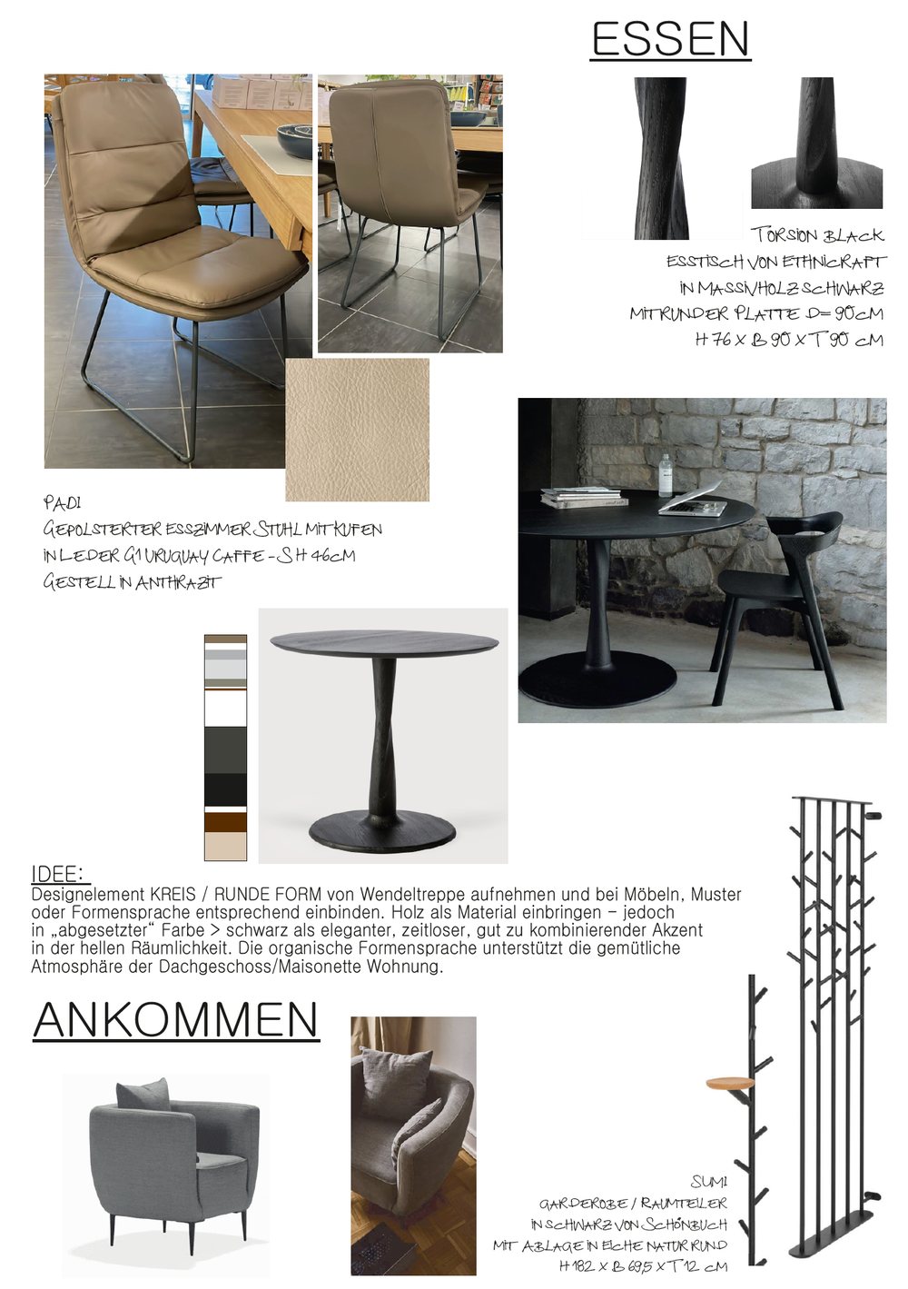 Product selection for the dining area