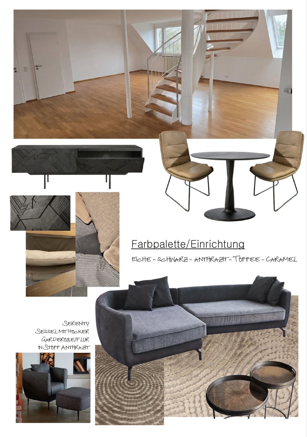 Colour palette for the living area