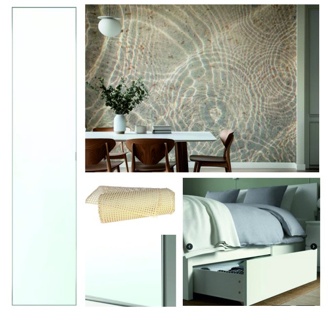Wall elevations and furnishing in the basement