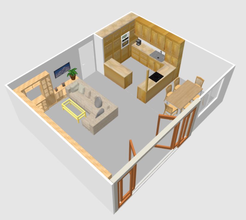 Design sketch of the ground-floor kitchen