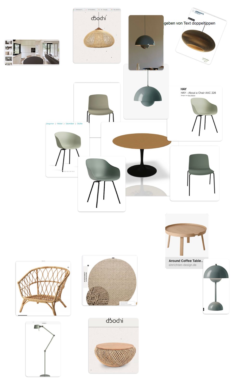Product selection for furnishing the tiny house