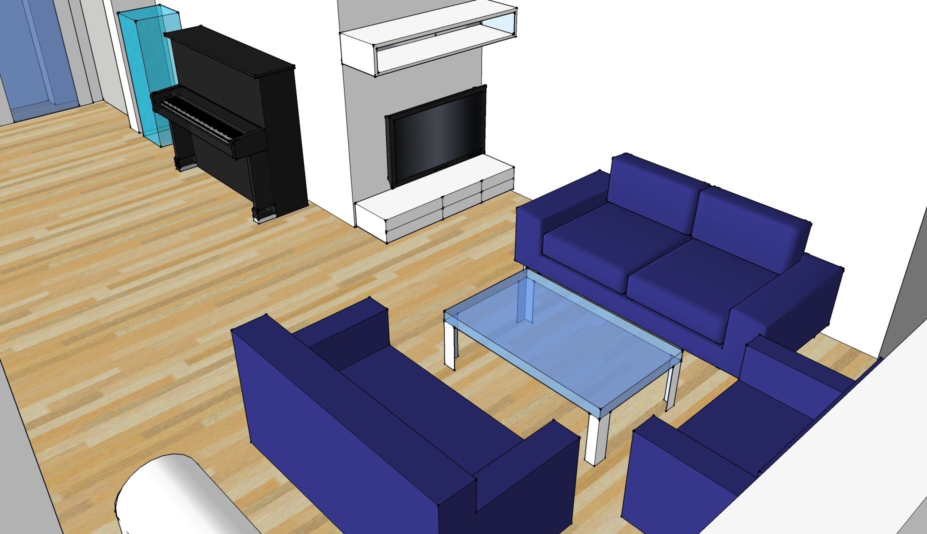 Bright, open-plan living area in Ettlingen