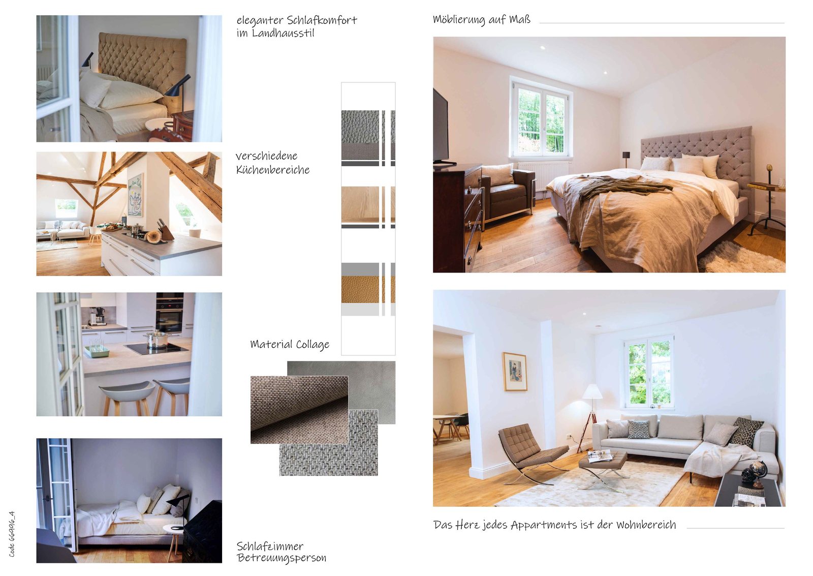 Planning board for living and sleeping areas
